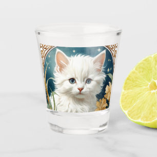 Copo De Shot Alphonse Mucha Art Nouveau Kitten