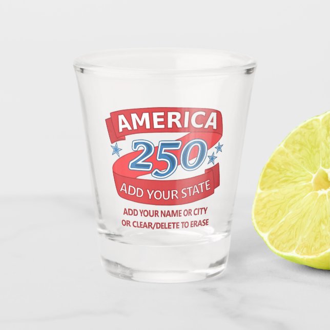 Copo De Shot America 250 Add State Independence Day Keepsake (Frente)