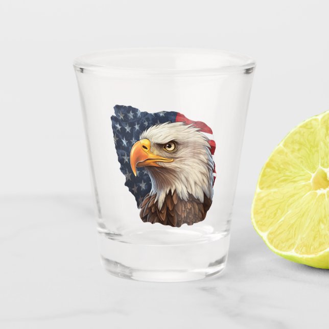 Copo De Shot American Flag Bald Eagle (Frente)