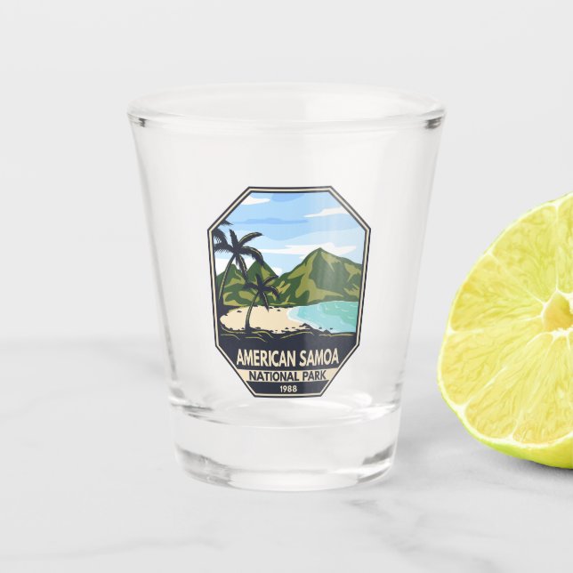 Copo De Shot American Samoa National Park Retro Emblem (Frente)