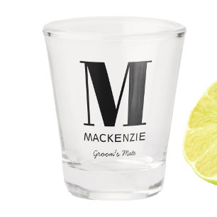 Copo De Shot Amigo do Groom Monograma Name Shot Glass