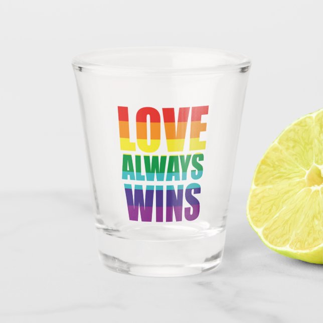 Copo De Shot Amor sempre ganha (Frente)
