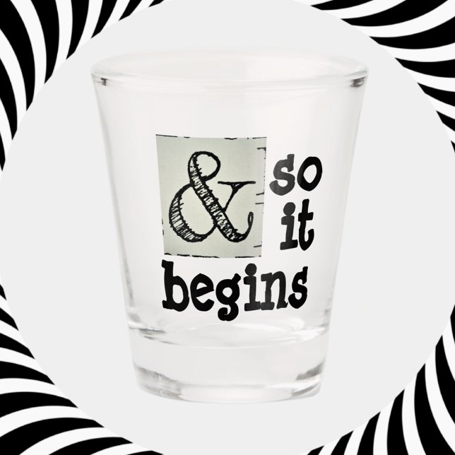 Copo De Shot Ampersand Symbol E Começa A Diversão Humorosa (Criador carregado)