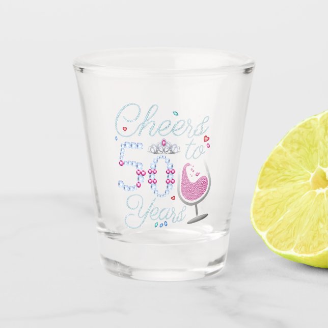 Copo De Shot Anima 50 Anos 50 Festa de aniversário (Frente)