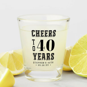 Copo De Shot Animações personalizadas para 40 anos Qualquer D