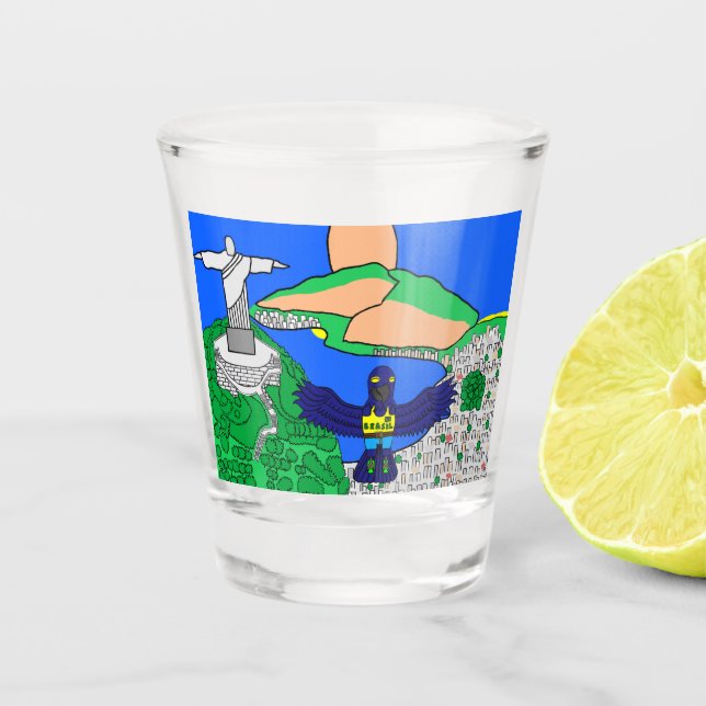 Copo De Shot Animais do Mundo, Brasil: Hyacinth Macaw (Frente)