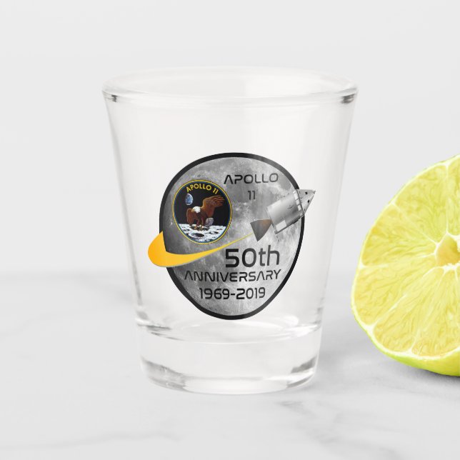 Copo De Shot Aniversário 1969 - 2019 de Apollo 11 50th (Frente)
