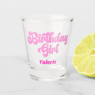 Copo De Shot Aniversário da Menina Rosa