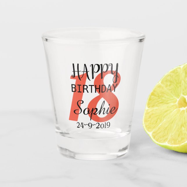 Copo De Shot Aniversário de 18 anos Personalizado (Frente)