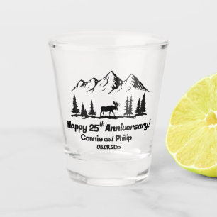 Copo De Shot Aniversário de 25 anos de casamento Montanhas e Al