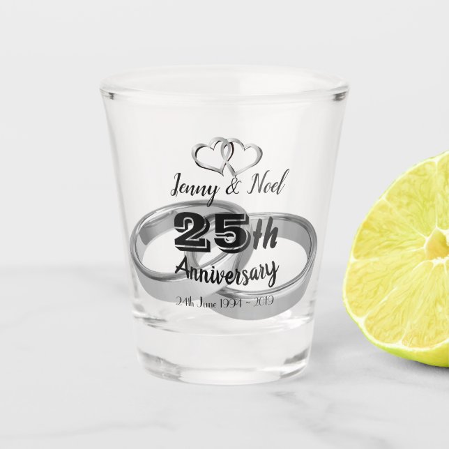 Copo De Shot Aniversário de 25 anos Personalizado (Frente)