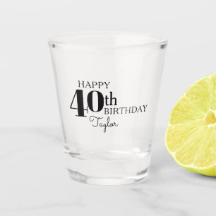 Copo De Shot aniversário de 40 anos Feliz da Tipografia legal c