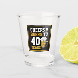 Copo De Shot aniversário de 40 anos para 40 anos 