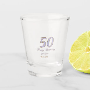 Copo De Shot aniversário de 50 anos adicionar nome data ano mod