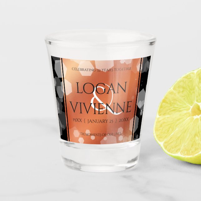 Copo De Shot Aniversário de Casamento de Bronze, 8° aniversário (Frente)