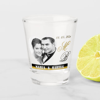 Copo De Shot Aniversário Moderno / Vidro de Foto de Casamento