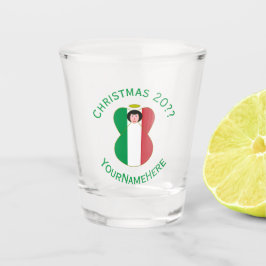 Copo De Shot Anjo de Natal da Bandeira Italiana Personalizado