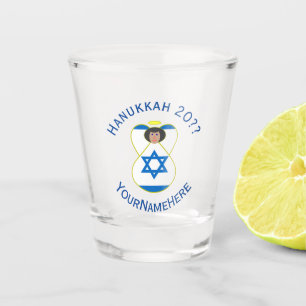 Copo De Shot Anjo Personalizado do Hanukkah com Bandeira Israel
