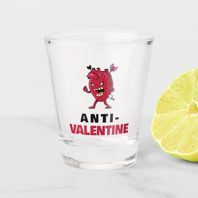 Copo De Shot Anti-Valentine | Presente Engraçado do Dia dos Nam (Frente)