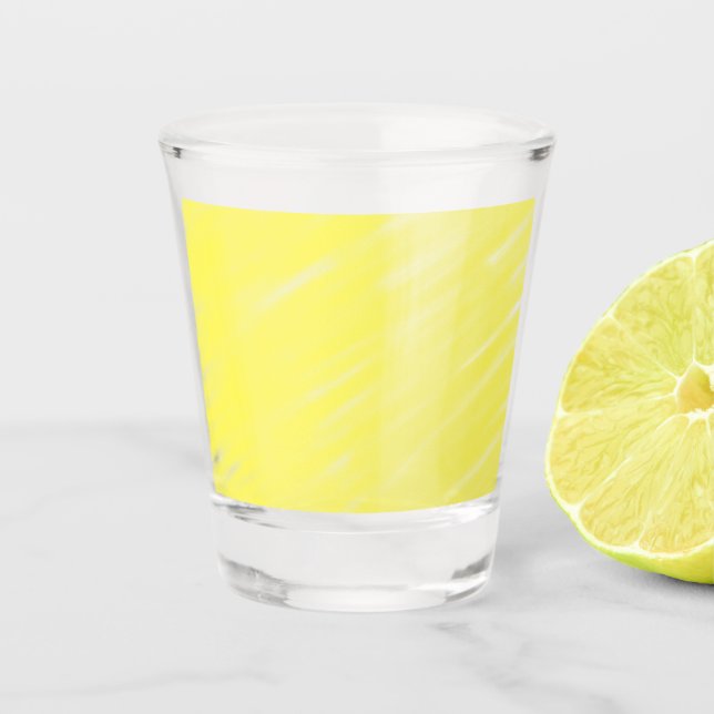 Copo De Shot anúncio amarelo pastel personalizado de cor sólida (Frente)