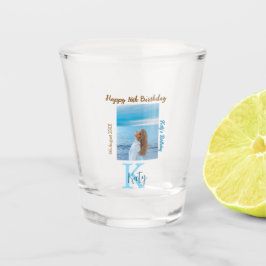 Copo De Shot Apelido de 16 anos, feliz, castanho-aqua