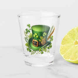 Copo De Shot Aquarela Dia de São Patrício Trevo Sortudo