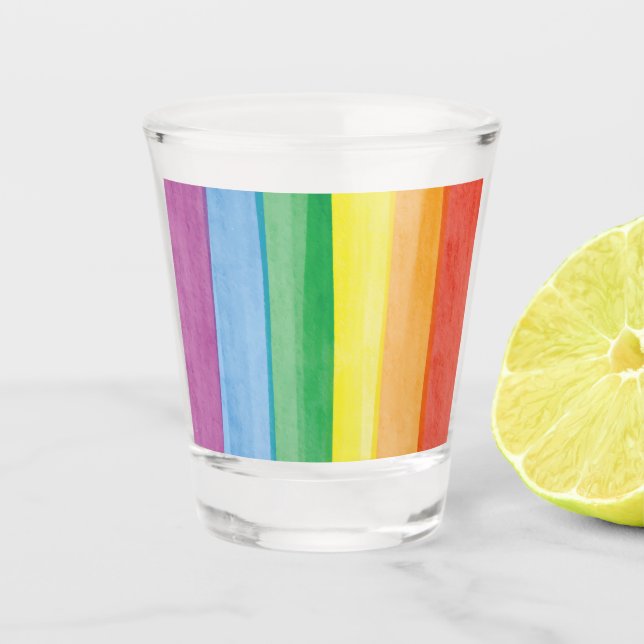 Copo De Shot Aquarelas Arco-íris Orgulho (Frente)