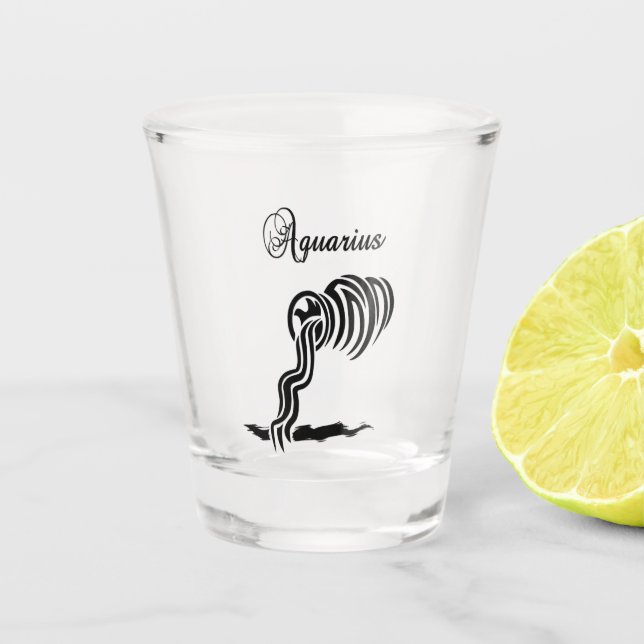 Copo De Shot Aquarius Zodiac - Sinal Glass (Frente)