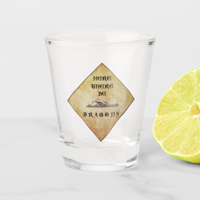 Copo De Shot Aqui Há Dragões (Frente)