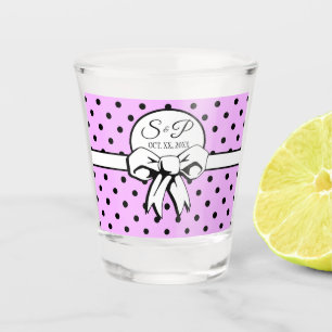 Copo De Shot Arco Branco do Lavanda Bolinhas Personalizado