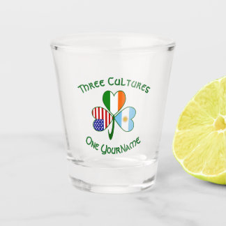 Copo De Shot Argentina EUA Irlanda Flags Shamrock Personalizado
