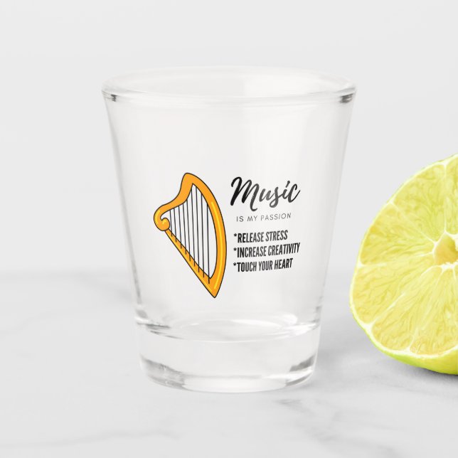Copo De Shot arpa Music, instrumento, amantes (Frente)
