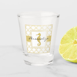 Copo De Shot Art Deco Wave Dourada Glitter Seacavalo