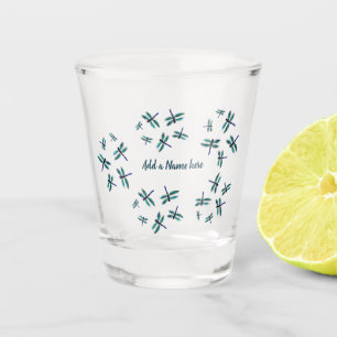 Copo De Shot Arte de Dragonfly Azul Dançante Personalizada