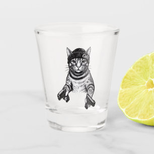 Copo De Shot Arte de Tatuagem de Gato Gangster Kitty Legal de