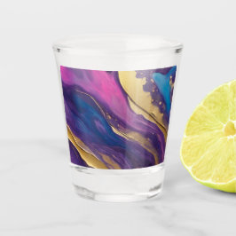 Copo De Shot Arte do Fluxo de Abstrato Moderno - Cor-de-rosa az