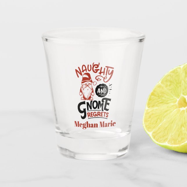 Copo De Shot arte engraçada do gnomo de Natal (Frente)