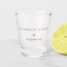 Copo De Shot Arte Moderna Deco Matrião de Honra do Coração Nome