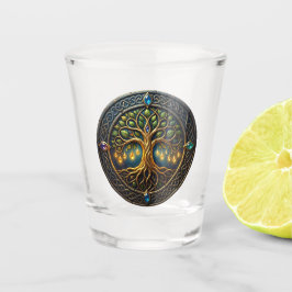 Copo De Shot Árvore Celestial de Luz Árvore Celta de Ouro da Vi
