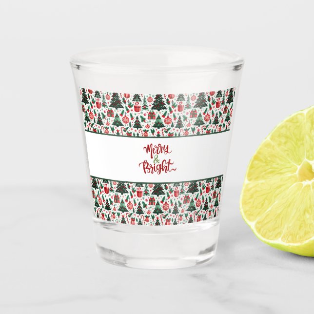 Copo De Shot Árvore de Natal, presentes, cana doce (Frente)
