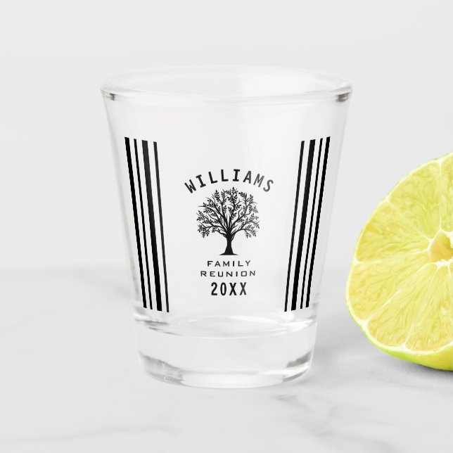 Copo De Shot Árvore Legal de Reunião da Família de Viagens de V (Frente)
