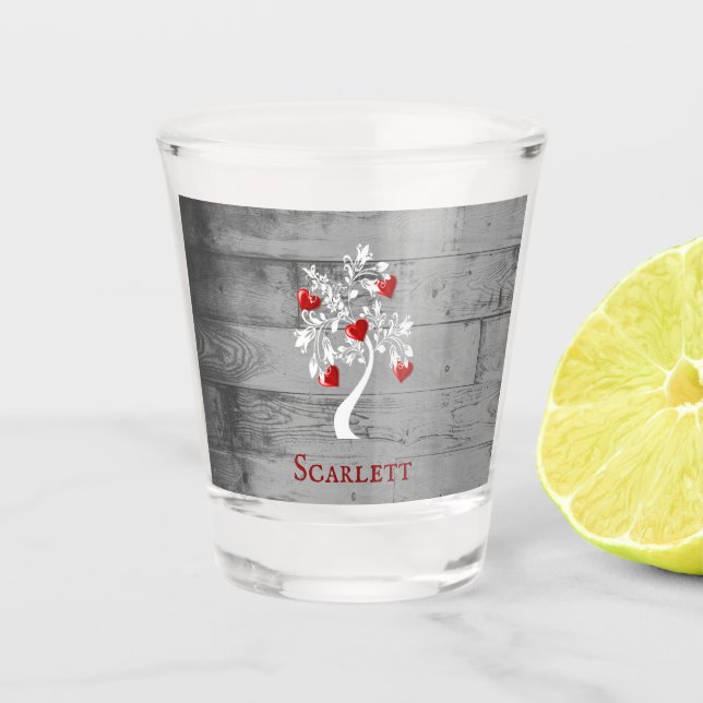 Copo De Shot Árvore Vermelha de Copas Personalizadas (Frente)