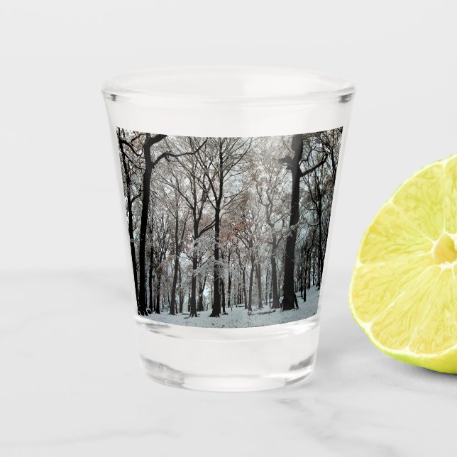 Copo De Shot Árvores, na neve (Frente)