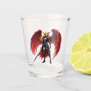 Copo De Shot Asa Carmesim - Guerreira Anjo Caído. 