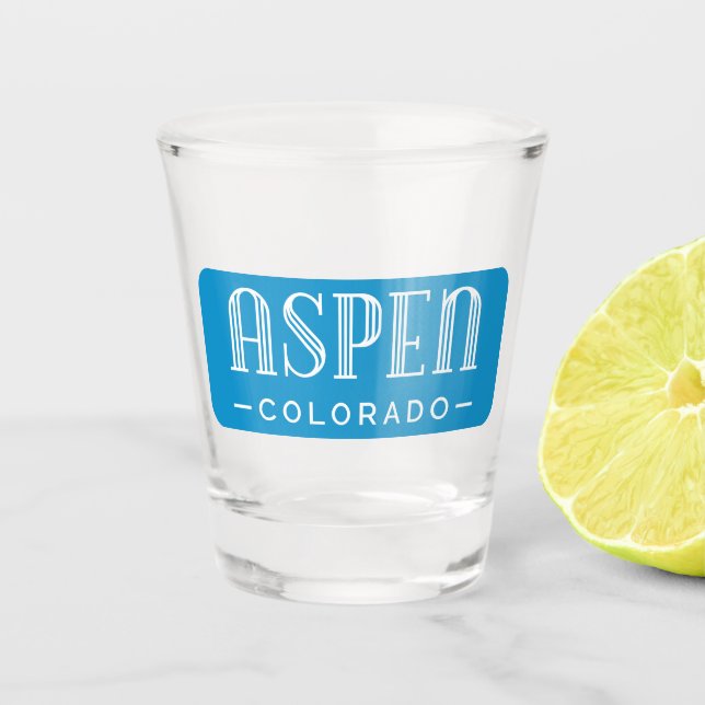 Copo De Shot Aspen Colorado Art Deco Tipografia (Frente)