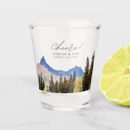 Copo De Shot Aspen Photo Wedding Favor Cheers Shot Glass