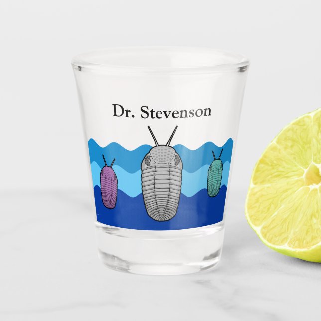 Copo De Shot Aumento dos trilobitas - Animal pré-histórico (Frente)