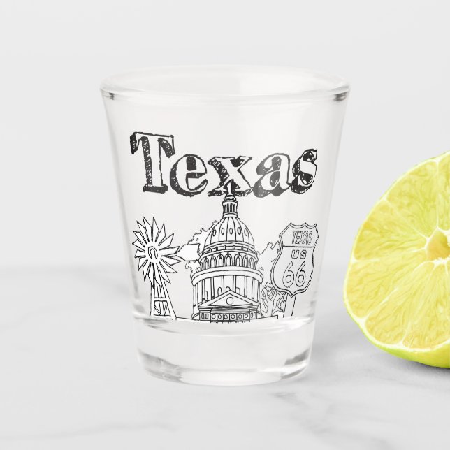Copo De Shot Austin Texas Art Vacation Texas Souvenir Design (Frente)