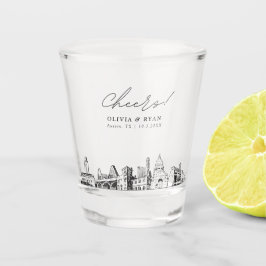 Copo De Shot Austin Wedding Favor Cheers Personalizados