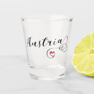 Copo De Shot Austria Heart Mug, Bandeira Austríaca